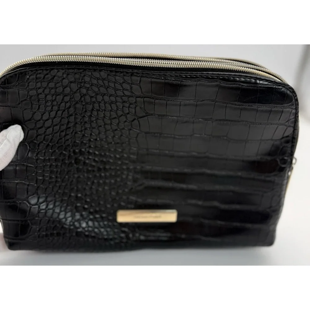 Tartan & Twine Croc Double‎ Zip Cosmetic Bag.